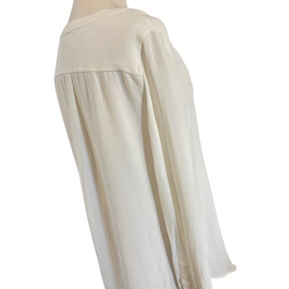 J.Crew Popover Placket Blouse Ivory White Size 6 Long Sleeve Women’s Top - Picture 11 of 13